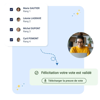 Électeurs votant grâce logiciel People Vox vote électronique élection du CSE.
